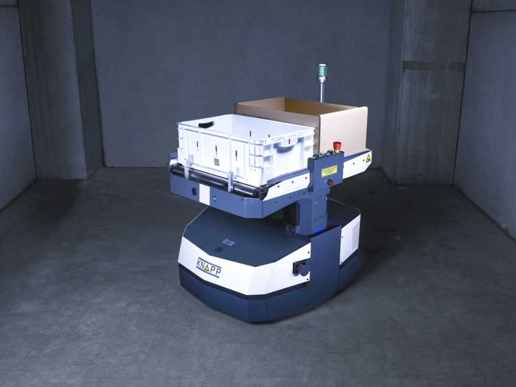 KNAPP AMR powered by incubed IT carrying boxes